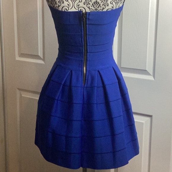 Pleasure Doing Business Strapless Royal Blue Dress Bandage Formal M Mini - Picture 6 of 10
